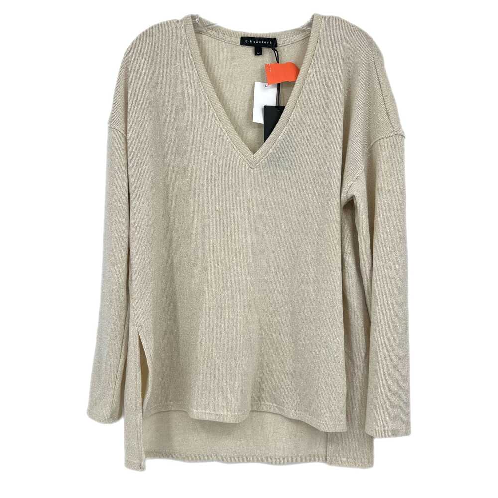 Gibsonlook Gold Sparkled V-Neck Sweater | Women’s Medium
